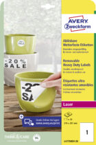 Etikety polyesterové veľmi odolné 210x297mm Avery A4 biele odnímateľné 20 hárkov – Obrázok 9