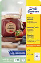 Etikety v tvare kvetu 60x59,5mm Avery 10 hárkov biele – Obrázok 10
