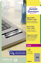 Etikety polyesterové veľmi odolné 25,4x10mm Avery A4 strieborné 20 hárkov – Obrázok 14