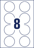 Etikety kruhové 65mm Avery 10 hárkov biele – Obrázok 9