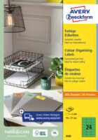 Etikety farebné 70x37mm Avery A4 100 hárkov zelené – Obrázok 2