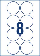 Etikety univerzálne kruhové 69mm Avery A4 10 hárkov – Obrázok 5