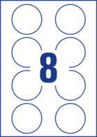 Etikety kruhové 65mm Avery 10 hárkov biele – Obrázok 3