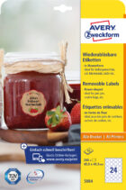 Etikety v tvare kvetu 40,8x40,3mm Avery 10 hárkov biele – Obrázok 2