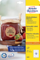 Etikety v tvare kvetu 60x59,5mm Avery 10 hárkov biele – Obrázok 2