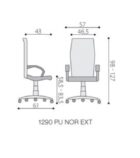 Pracovná stolička 1290 NOR s kruhom/Work Extra – Obrázok 2