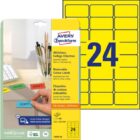 Etikety Avery odnímateľné 63,5x33,9 mm, žlté