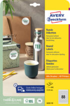 Etikety univerzálne kruhové 20mm Avery A4 10 hárkov – Obrázok 3
