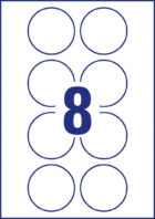 Etikety univerzálne kruhové 65mm Avery A4 10 hárkov – Obrázok 2