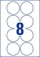 Etikety univerzálne kruhové 69mm Avery A4 10 hárkov – Obrázok 3