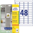 Etikety univerzálne 45,7x21,2mm Avery A4, silne lepivé 20 hárkov