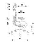 Kancelárska stolička GAME Šéf SYN čierna (Bombay 02) + PDH nastaviteľný + podrúčky P44 – Obrázok 6