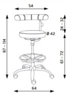 Zdravotnícka stolička KLINIK, zdravot. ekokoža KN0080 biela – Obrázok 2