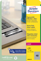 Etikety polyesterové veľmi odolné 45,7x21,2mm Avery A4 strieborné 20 hárkov – Obrázok 7