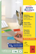 Etikety Avery odnímateľné 63,5x33,9 mm, červené – Obrázok 2