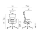 Kancelárska stolička Next s čiernym sedákom, operadlo sivá sieťovina – Obrázok 7