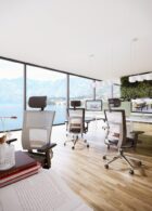 Kancelárska stolička Next s čiernym sedákom, operadlo sivá sieťovina – Obrázok 9