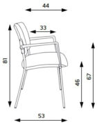 Konferenčná stolička Kubic, čierna Fill 9 – Obrázok 2